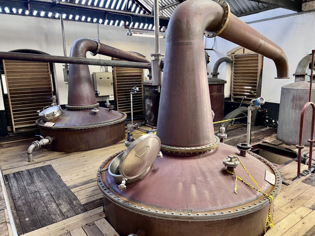 Copper Pot Stills at the Mount Gay Distillery, Barbados.